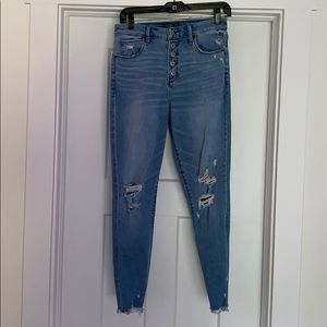 A&F high rise super skinny ankle